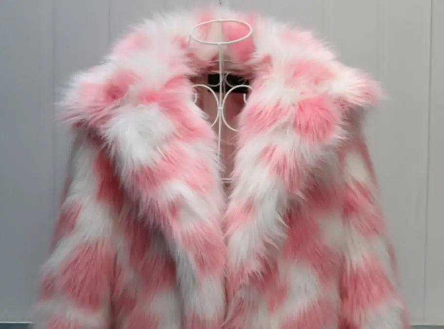 

2018 winter fashion faux fox fur coat women fluffy extra long fake fox fur jacket thicken warm female outwear overcoat L1311 EMS