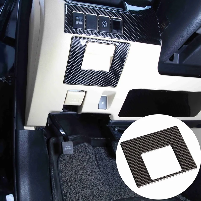 

Carbon Fiber ABS Left Driver Side Storage Box Cover Trim Decoration Stickers for Toyota Highlander 2015-2018