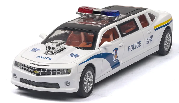 I Удлиненная 1:32 литая под давлением Модель автомобиля игрушки растягивающийся лимузин с вытягиванием назад звуковой светильник для детей игрушки - Цвет: I