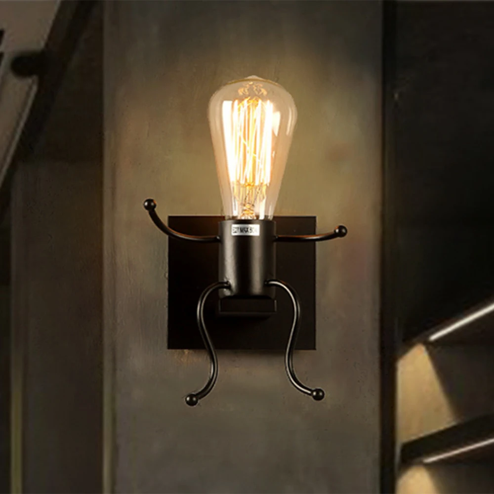 Ретро железные настенные бра освещение Luminaria E27 светодиодные настенные лампы настенные прикроватные лампы для чтения освещение для спальни настенный светильник