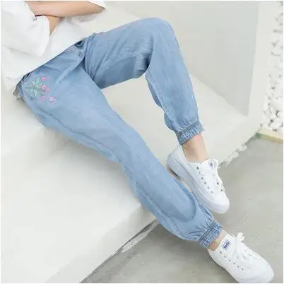 K091 thin bloomers Коллекция года, Осенняя детская одежда джинсы для девочек повседневные тонкие джинсы для маленьких девочек, джинсы для крупных детей длинные штаны - Цвет: K091 thin bloomers