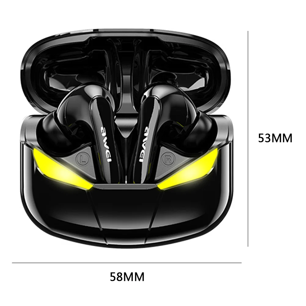 

AWEI T35 Bluetooth Headset ANC Active Noise Cancellation Gaming Earbuds TWS Stereo True Wireless In-ear Gaming Headset