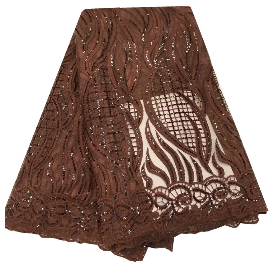 Нигерийские кружева с блестками ткань 2019 Высококачественная вуаль АФРИКАНСКАЯ