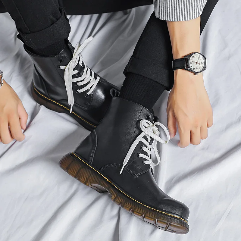 

Brand Boots Men New 2021 High Quality Flat Timberland Protective Shoes Wearable Keep Warm Men's Winter Work Round Head Luxurious