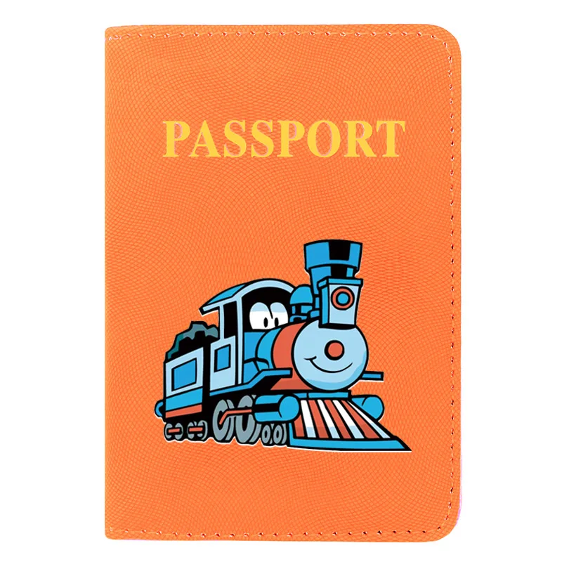 

Cute Funny Train Thomas Cartoon Printing Women Men Passport Cover Pu Leather Travel ID Credit Card Holder Pocket Wallet Bags