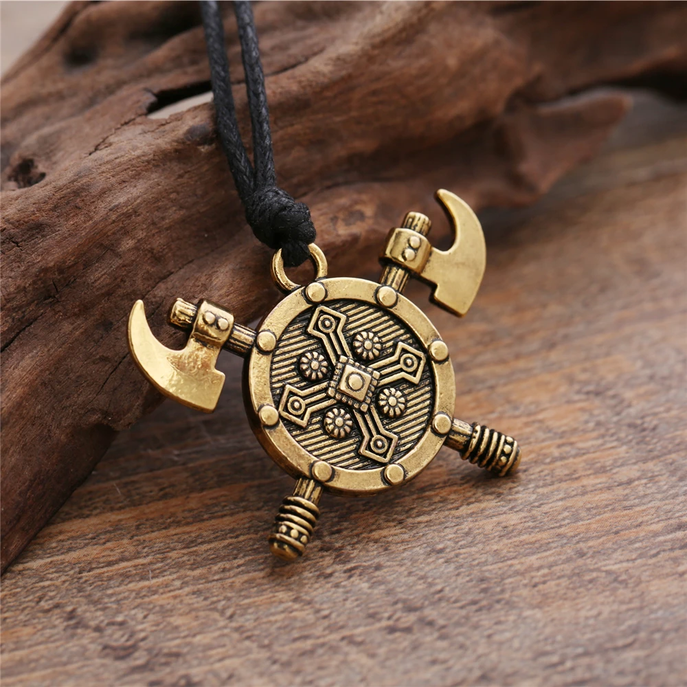 Двойное топорное ожерелье Dawapara с крестом викингов Гладиатор средневекового