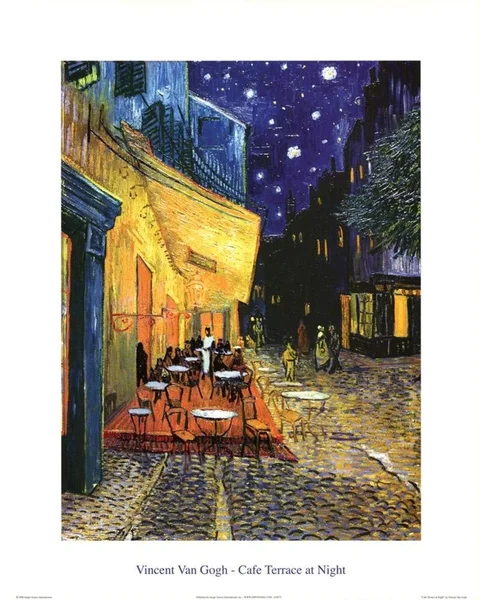 

Vincent Van Gogh Cafe Terrace At Night Art Print Poster Tin Sign