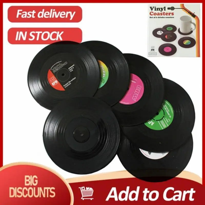 2/4/6 * Ретро виниловые подставки столик для напитков циновка чашки домашний декор