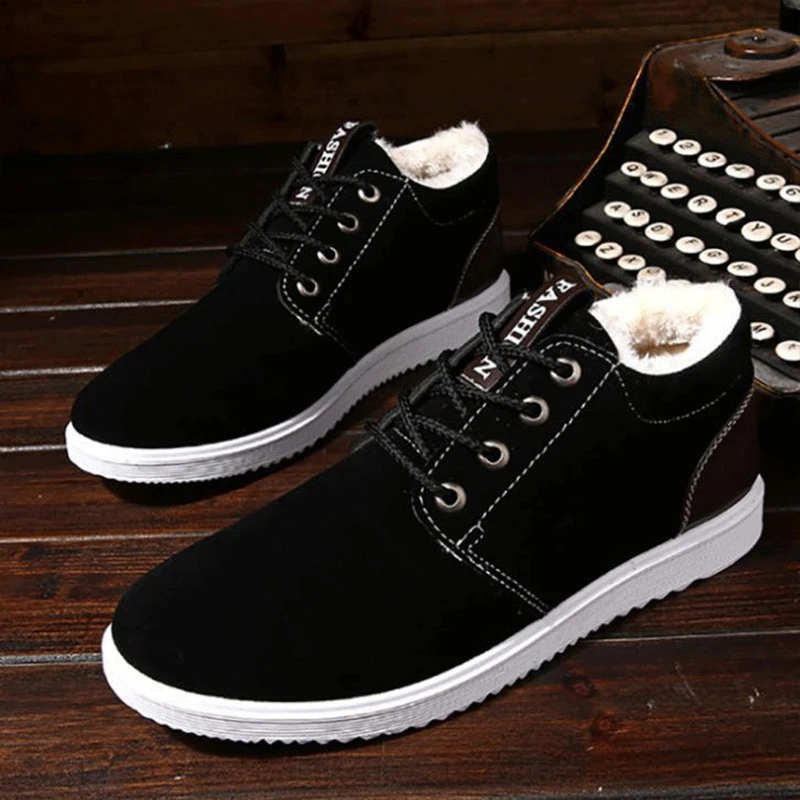 PUPUDA sneakers men casual shoes with fur winter new cotton fashion trend sport running korean comfortable | Обувь