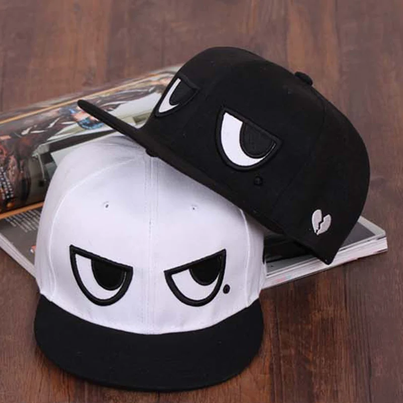 Новая модная мужская и женская бейсболка с милыми мультяшными глазами вышивкой