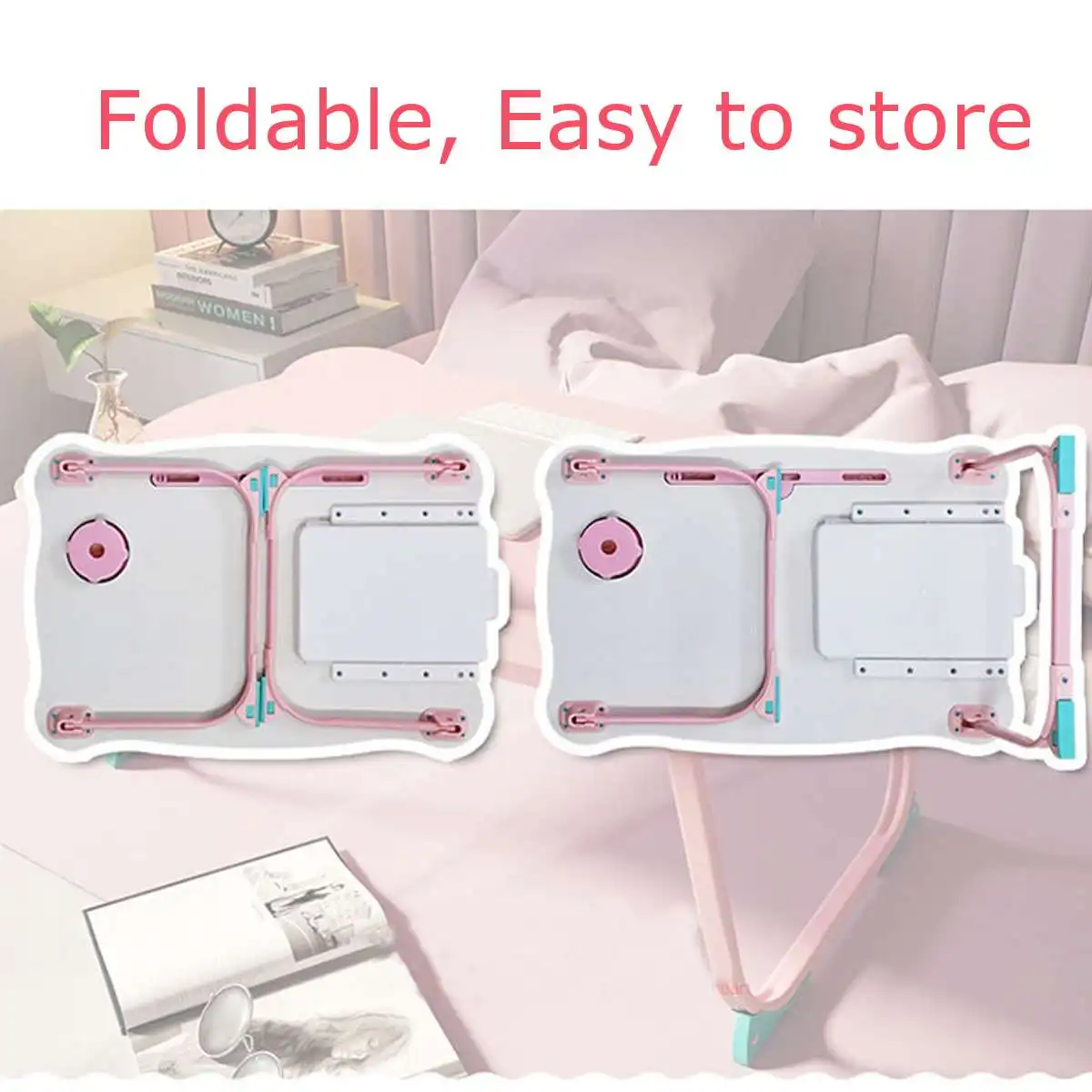 

Study Table Desk Multi-functional Folding Laptop Stand Holder Wooden Foldable Computer Desk for Bed Sofa Tea Serving Table Stand