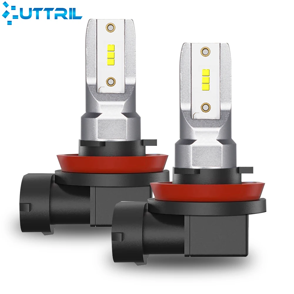 Uttril светодиодный противотуманный фонарь 2 шт. H8 H9 H11 9005 9006 HB4 CSP для фар 1600LM 6000K белый
