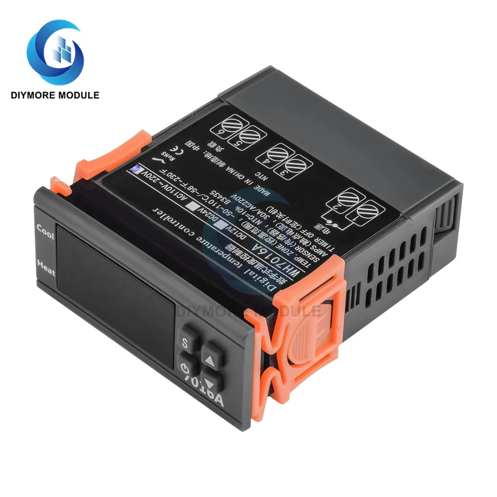 Цифровой регулятор температуры термостат с NTC сенсором нагревом и охлаждением