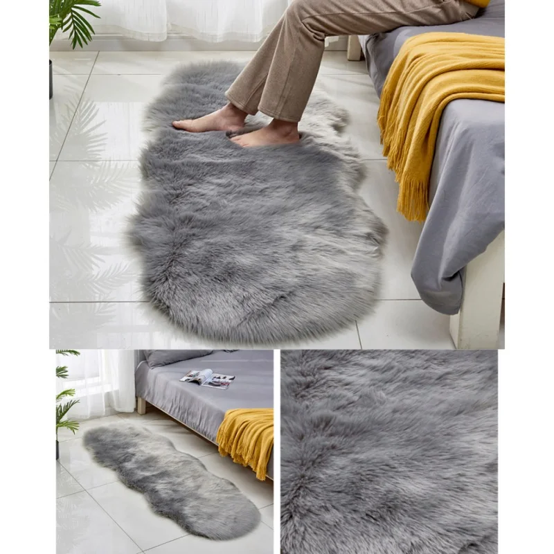 

Faux Fur Area Rug Nordic Style Long Plush Carpet Shaggy Mat Pad 60 X 180CM New arrive