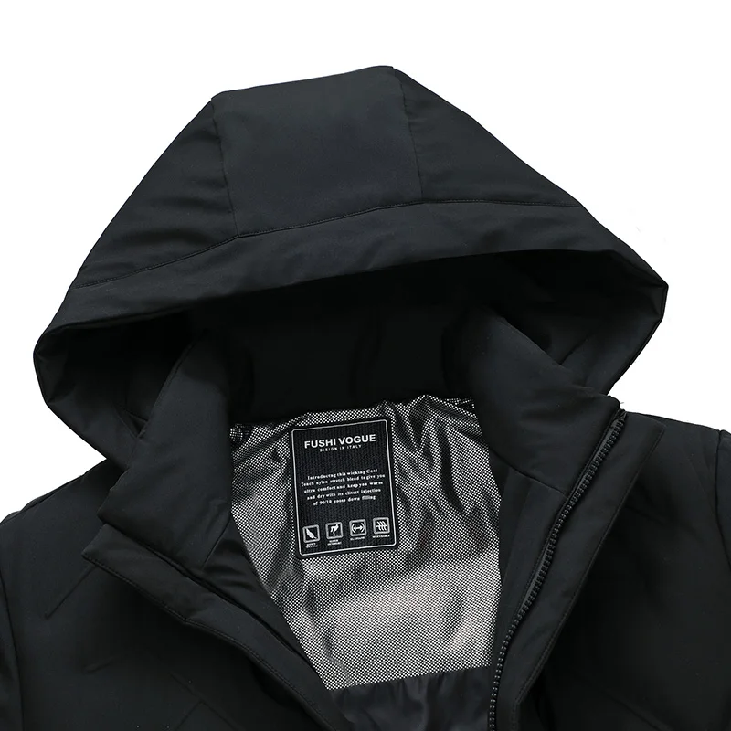 Модная мужская теплая зимняя куртка Мужская парка с капюшоном простой дизайн