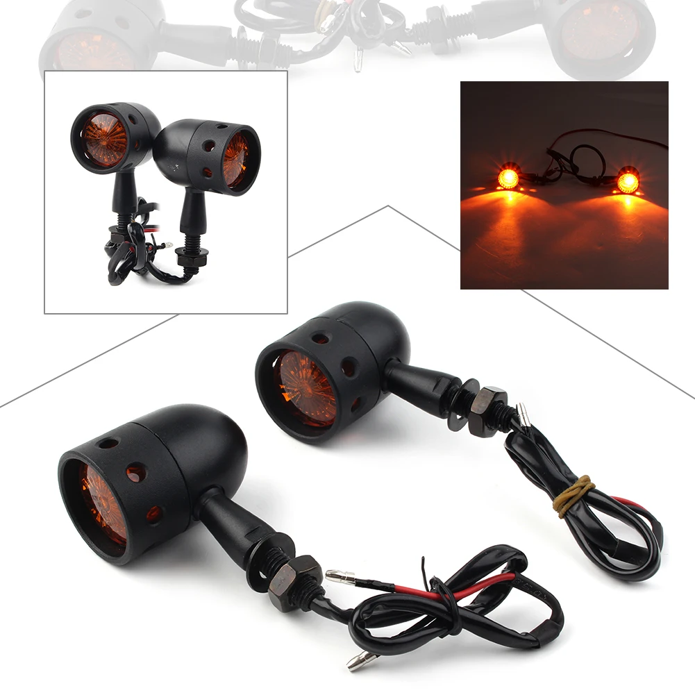 

2x Motorcycle Turn Signals Amber Indicator Lights Universal For Harley dual sport/ATV/custom bike/quads/Dirt Bike/street