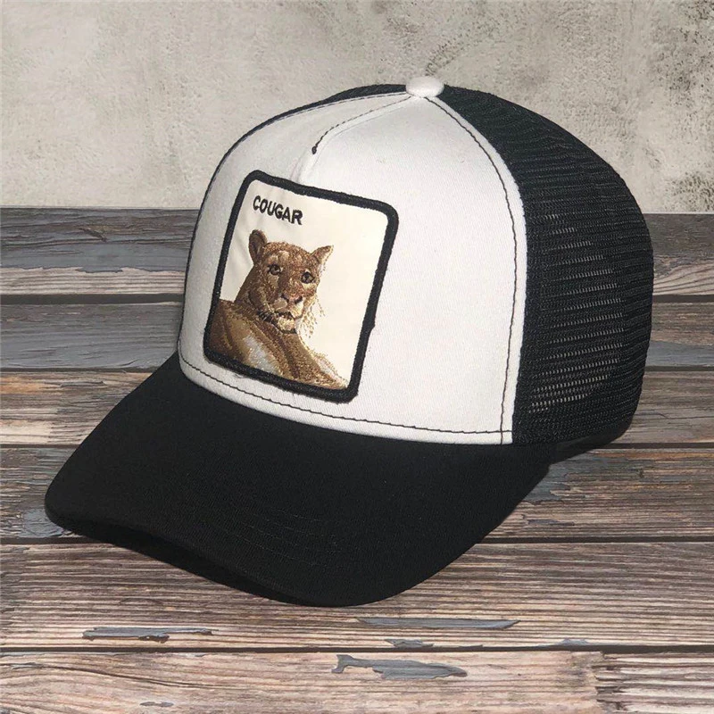 

Yellow Brim Dog Leopard Bird Animal Series Embroidery Anime Cute Embroidery Baseball Cap Summer Mesh Polyester cotton Sun hats