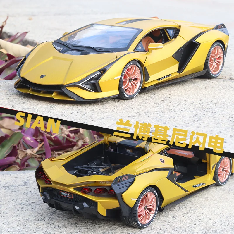 

1:18 Sian FKP37 Car Alloy Sports Car Model Diecast Sound Super Racing Lifting Tail Hot Car Wheel For Children Gifts
