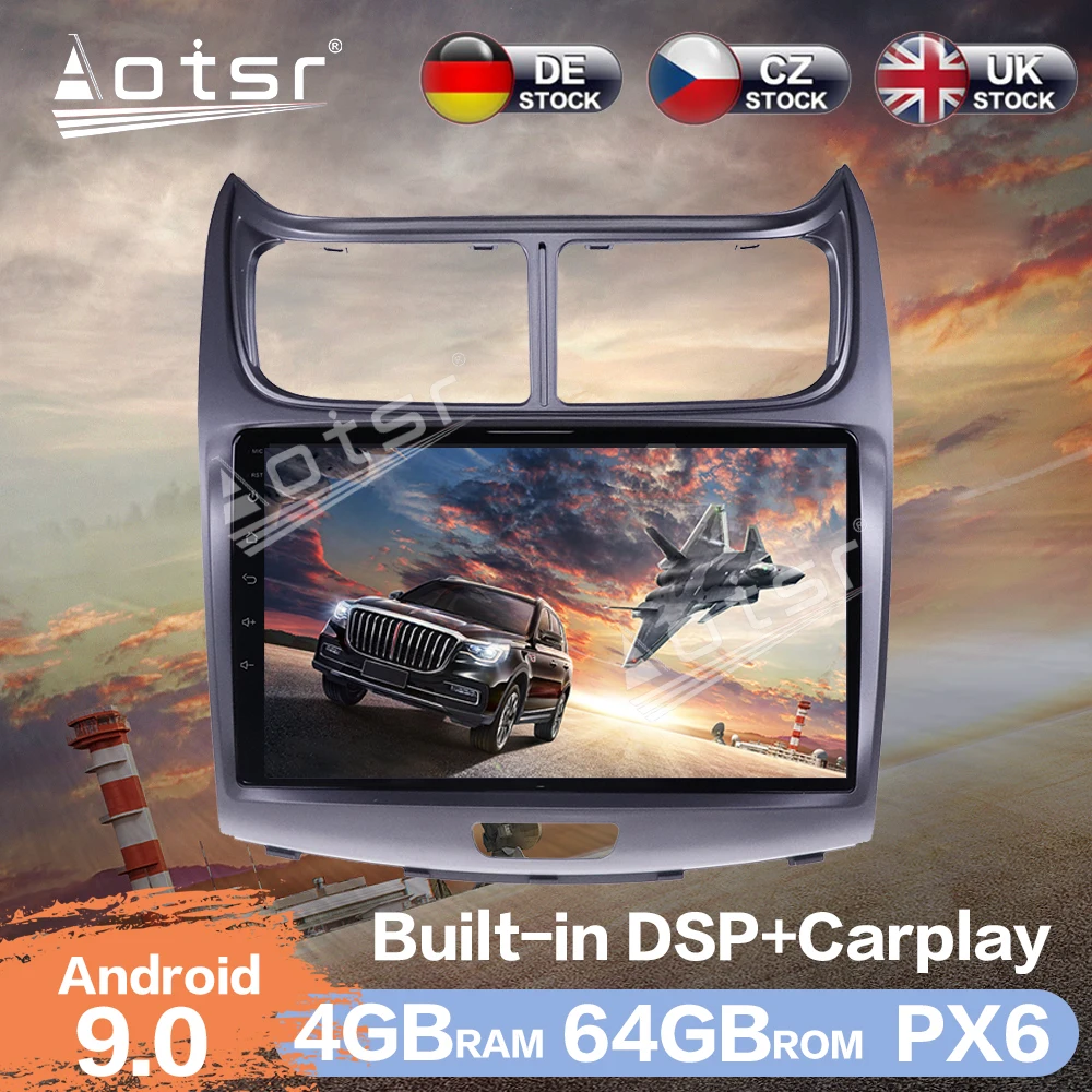 Aotsr Android 9 0 4 + 64G автомобиль радио плеер GPS навигации DSP авто стерео видео HD