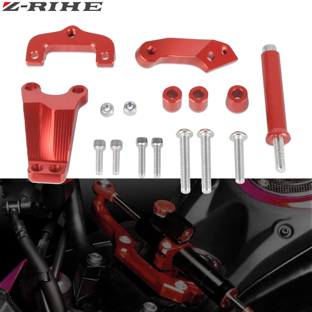 

Motorcycle Aluminum Stabilizer Damper Complete Steering Mounting Bracket Kit For Kawasaki ER-6N ER6N ER 6N 2013 2014 2015 2016