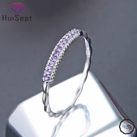huisept fashion women ring s925 sterling silver jewelry with amethyst gemstone rings accessories for wedding engagement party