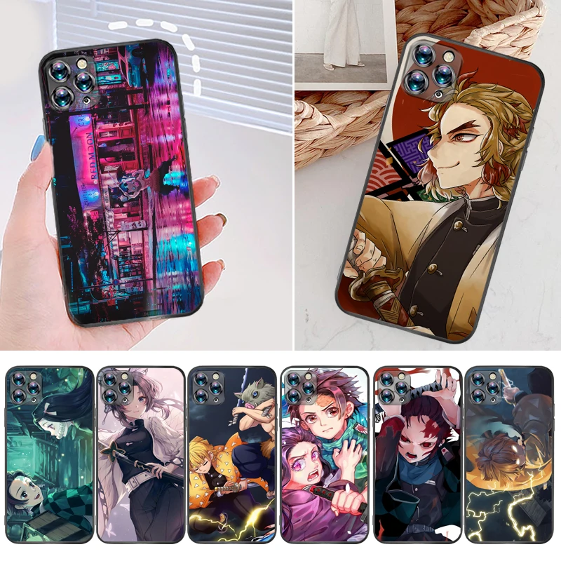 

Demon Slayer Kamado Tanjirou Agatsuma Zenitsu Kimetsu No Yaiba Kamado Nezuko Phone Case For iPhone 12 Pro MAX SE 2020 Cases