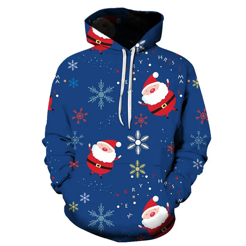 

Christmas Hoodie Casual Mens Hoodies & Sweatshirts Autumn Winter Clothes 3D Printed Santa Claus Tracksuit Clothing Oversized