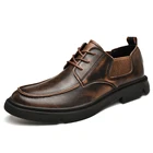 Мужские классические кожаные туфли оксфорды, коричневые классические деловые туфли, дизайнерская повседневная обувь для офиса, большие размеры до 50, весна-осень 2022