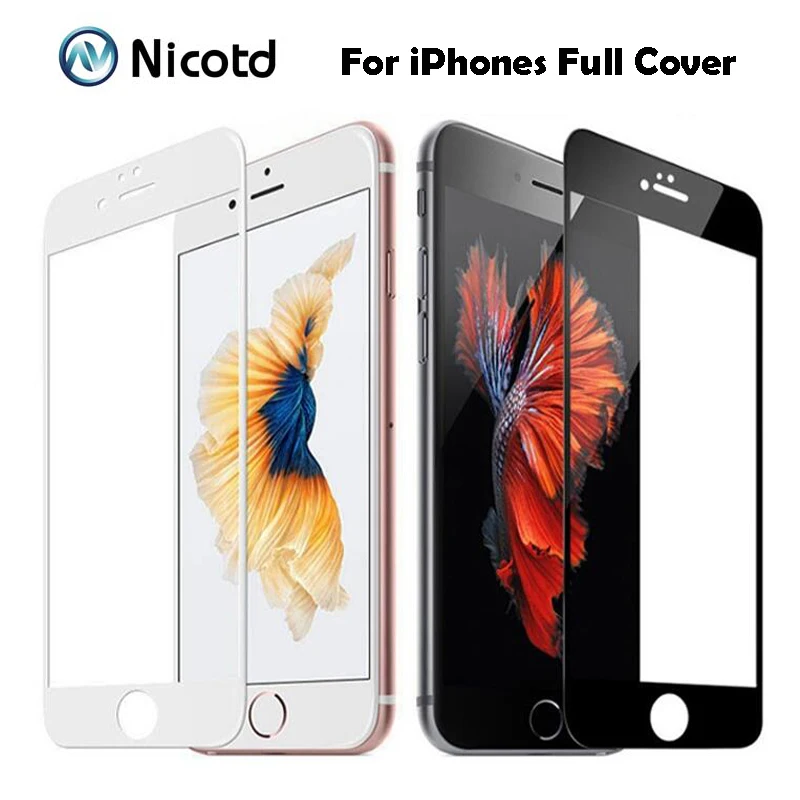 9H 2.5D полное покрытие закаленное стекло для iPhone 7 8 Plus Взрывозащищенная защитная