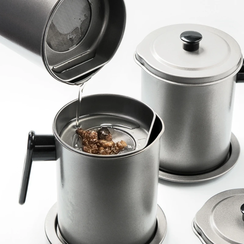 

1.4/1.7L Creative Oil Pot Container Leak-proof Fried Oil Filter Can Bottle Oil Pot Storage Bottle Kitchen Cooking Tools