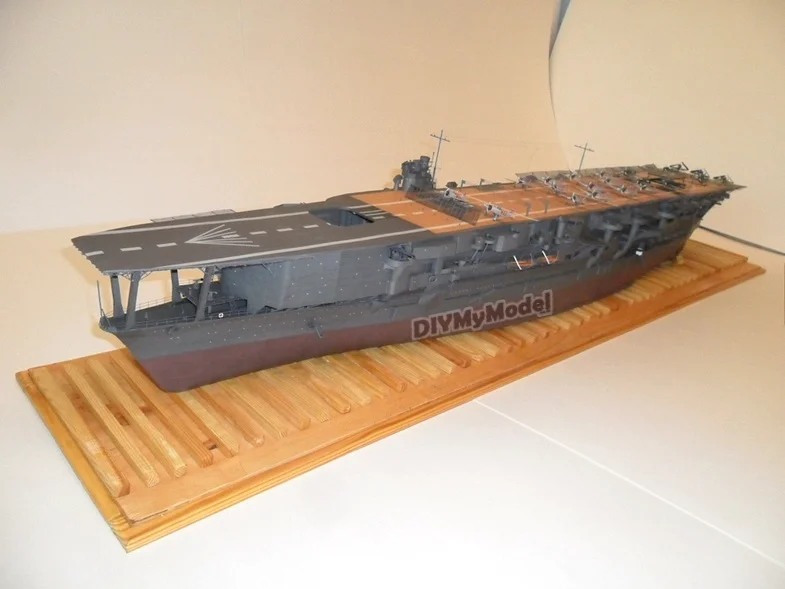 DIYMyModeI-portaaviones Kaga, modelo de papel artesanal japon&eacute;s, rompecabezas de juguete, regalo, utillaje de pel&iacute;cula-4