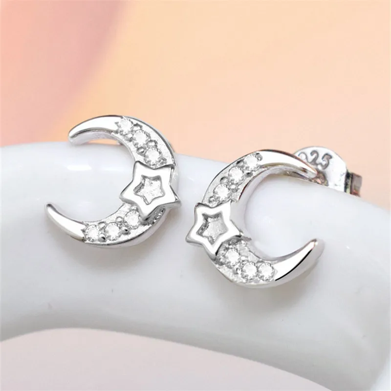 Блестящие циркониевые серьги-гвоздики со звездами для женщин ювелирные изделия