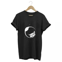 cosmic string 100 cotton space cat print unisex t shirt funny cat print women tshirt short sleeve women t shirt tee shirts