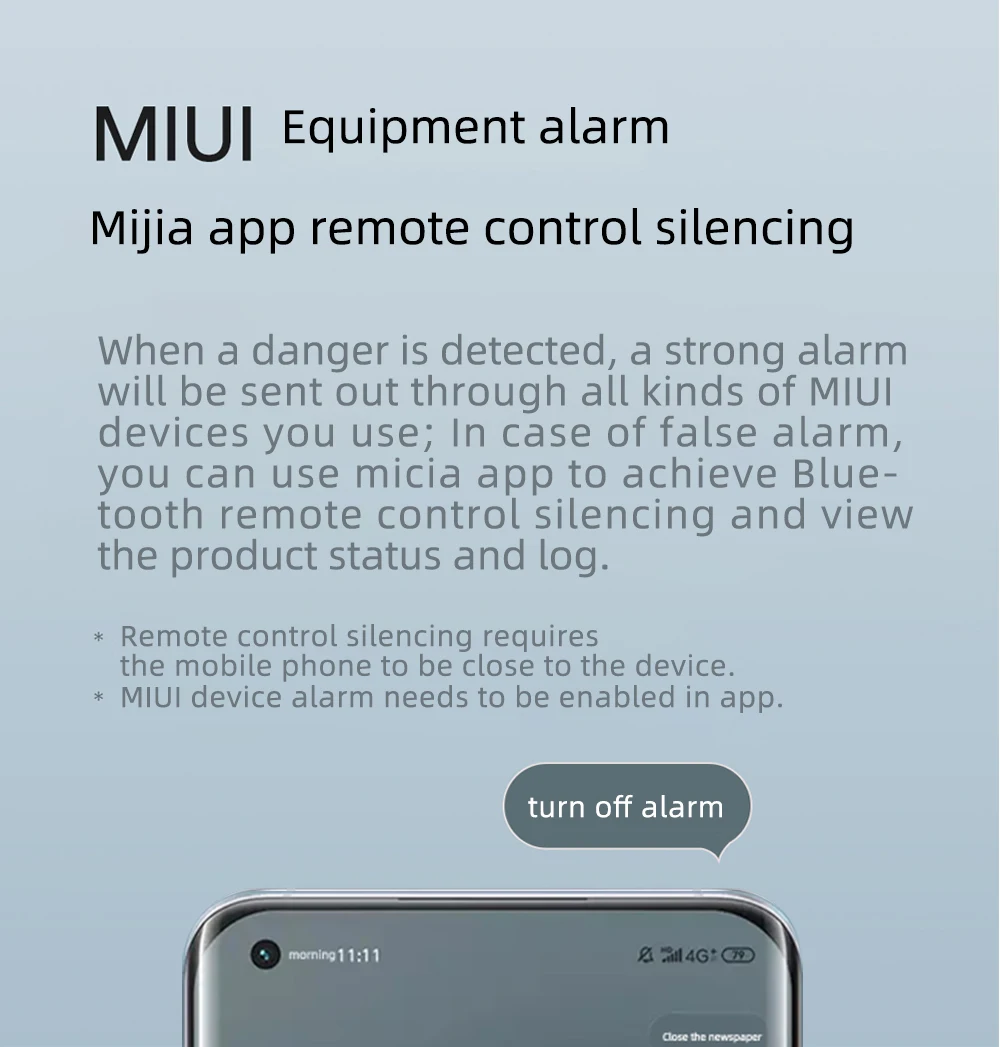 Смарт-детектор дыма Xiaomi Mijia Bluetooth сетчатый монитор пожарной сигнализации