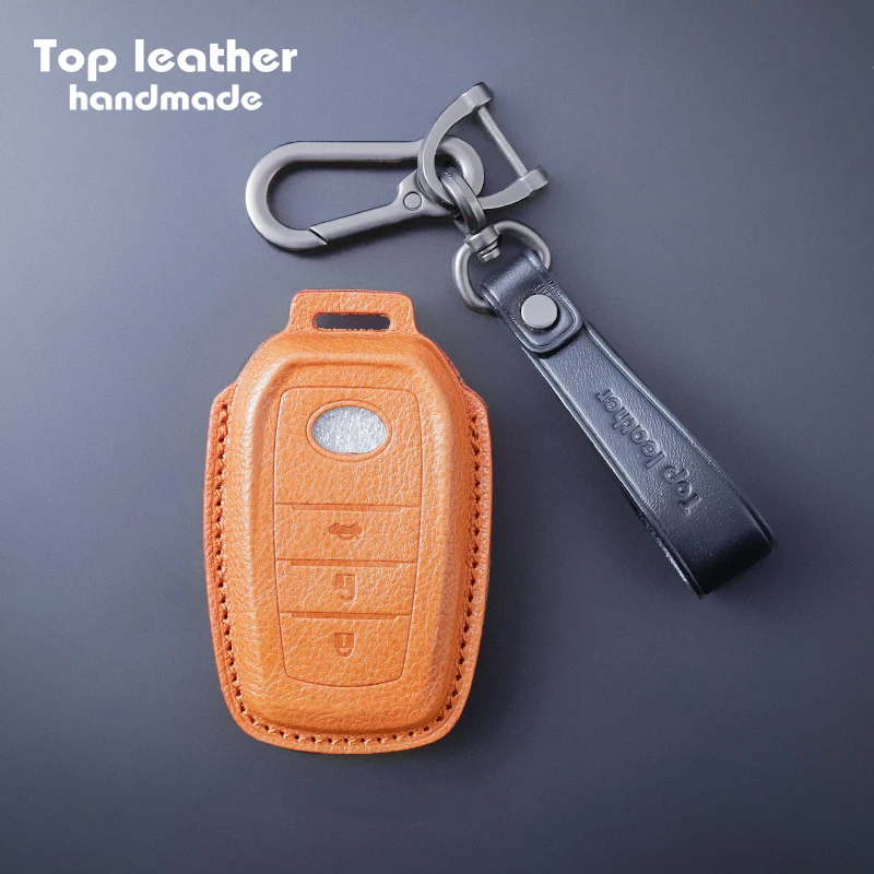 

Чехол для ключей Crazy Smith ручной работы для Toyota Highlander/Corolla/RAV4/Prado из кожи растительного дубления высокого качества