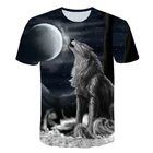Мужская летняя футболка с 3d-цифровым принтом, с изображением волка и Луны, повседневная, с круглым вырезом и коротким рукавом, 130-6XL, 2021