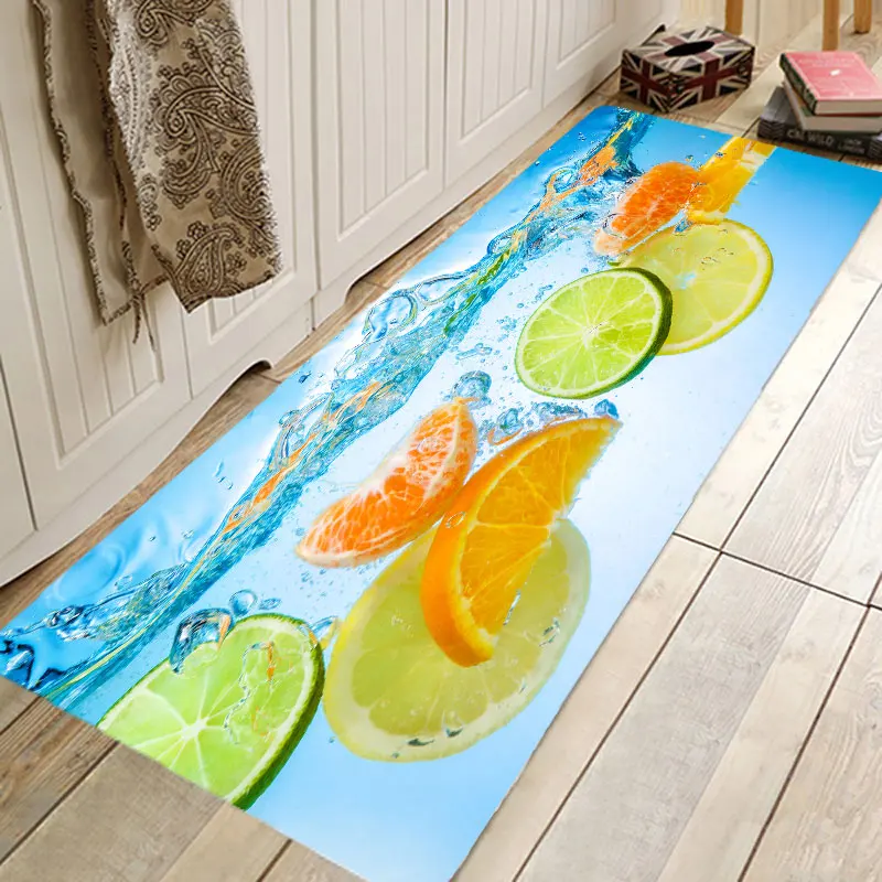 

Fresh fruit pattern bathroom absorbent mat creative carpet coral fleece kitchen living room floor mat new design