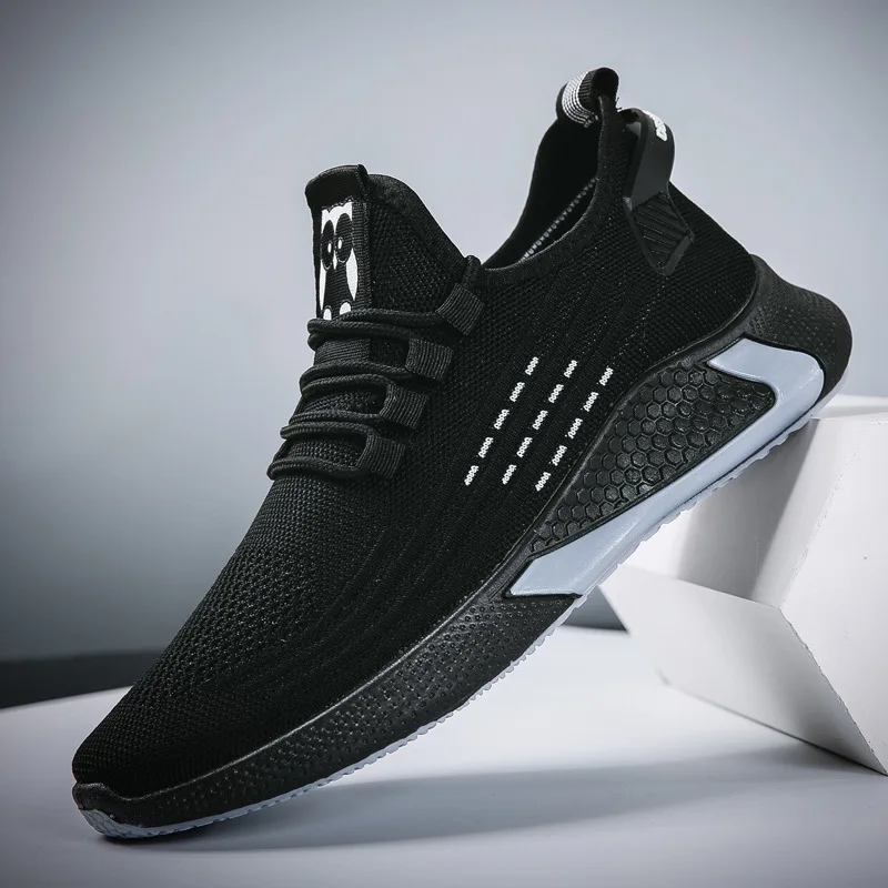 

New Sports Shoes Men's Breathable Lightweight Casual Mesh Shoes Comfort Lace-up Non-slip Low-top Men Running Shoes Size 39-44