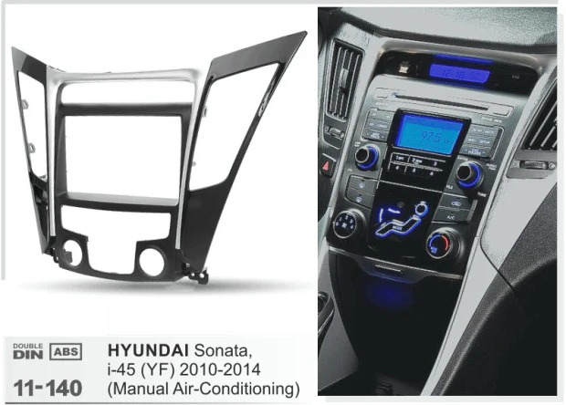 Стерео панель пластина автомобиля радио фасции Surround для HYUNDAI Sonata i-45(YF) 2010- DVD переоборудование рамка Dash комплект