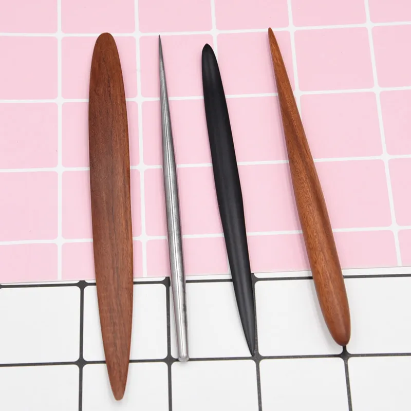 

Pottery Clay Redwood Sculpting Stick Tool Steel Rod Needle Polymer Clay Modeling Carving Wood Tools DIY Craft Embossing Supplies