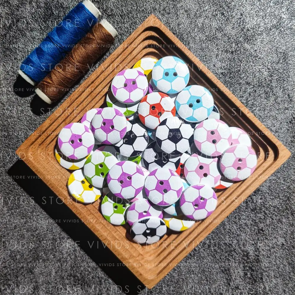 Футбольные пуговицы декоративные деревянные круглые Швейные аксессуары для