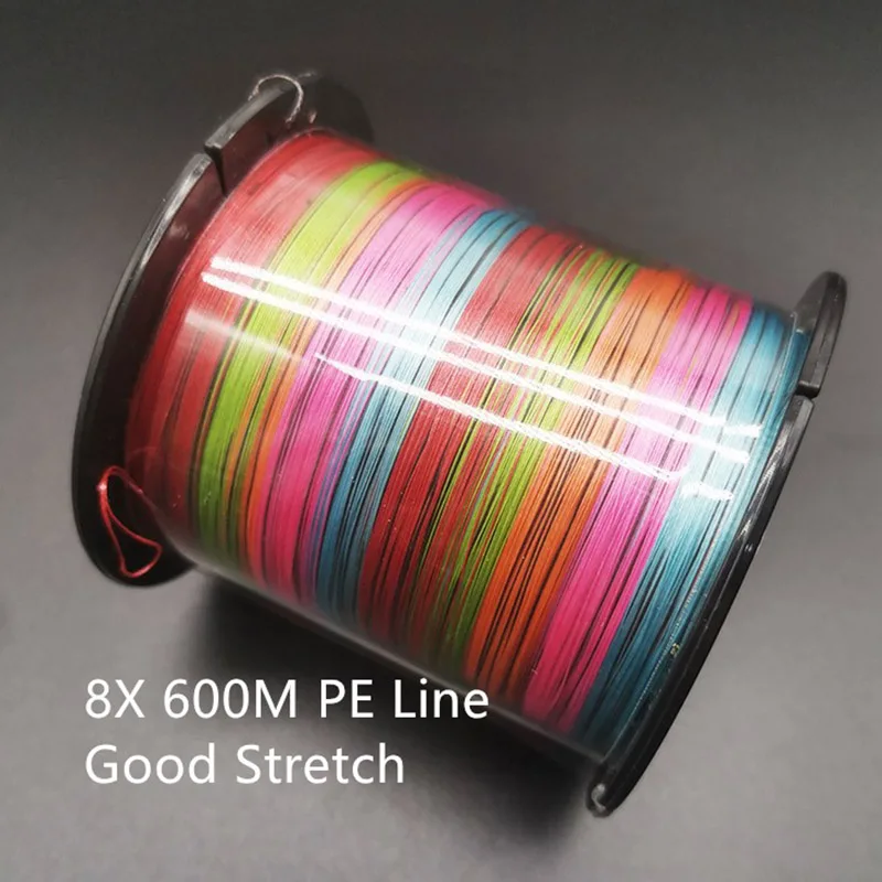 8X PE Braid Fishing Line Smooth Surface 8 Strand 600 M PE0.2 PE0.8 PE1-8 PE Japan Multicolour Fishing Weave Extreme Super Strong