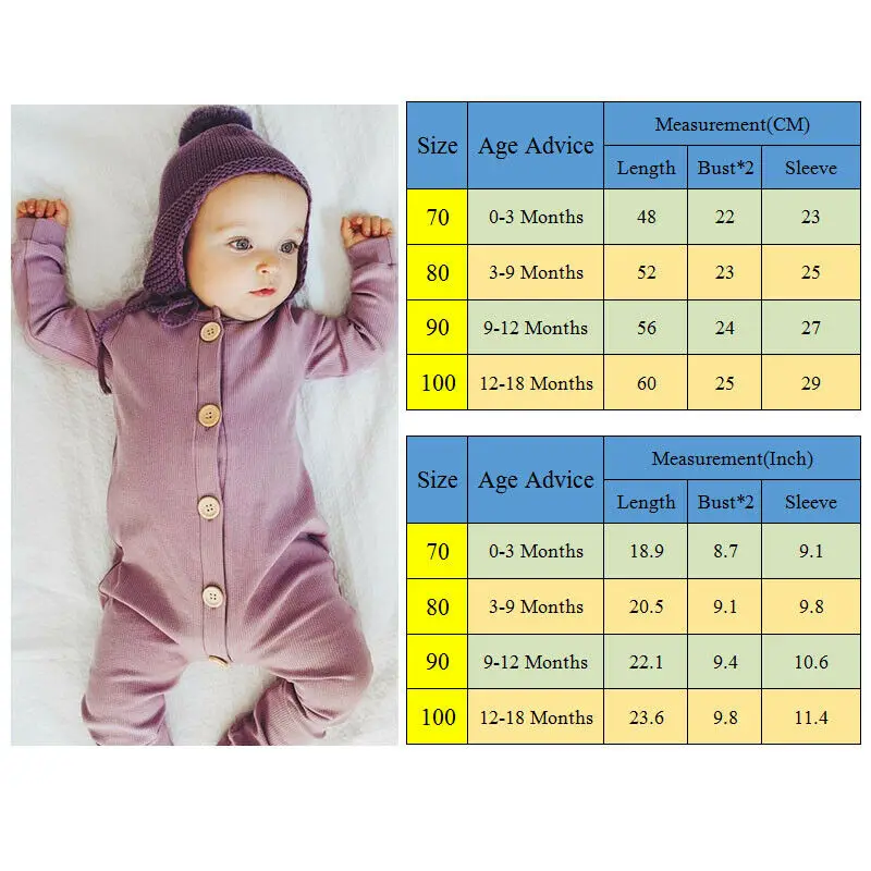 

Pudcoco US Stock Spring Fall Newborn Baby Girl Boy Clothes Long Sleeve Knitted Romper + Headband Jumpsuit 2PCS Outfit 0-24M