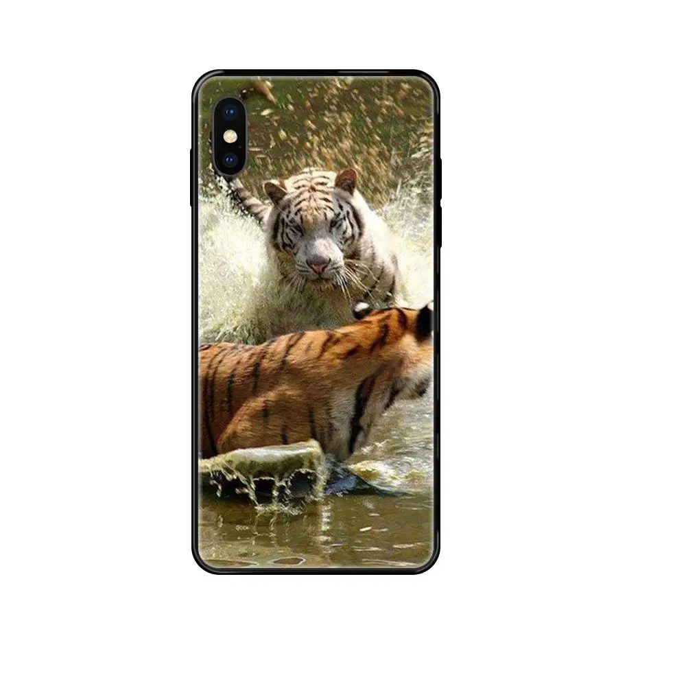 Черный мягкий ТПУ 2020 Новое поступление белый тигр горящий яркий девушки для Redmi