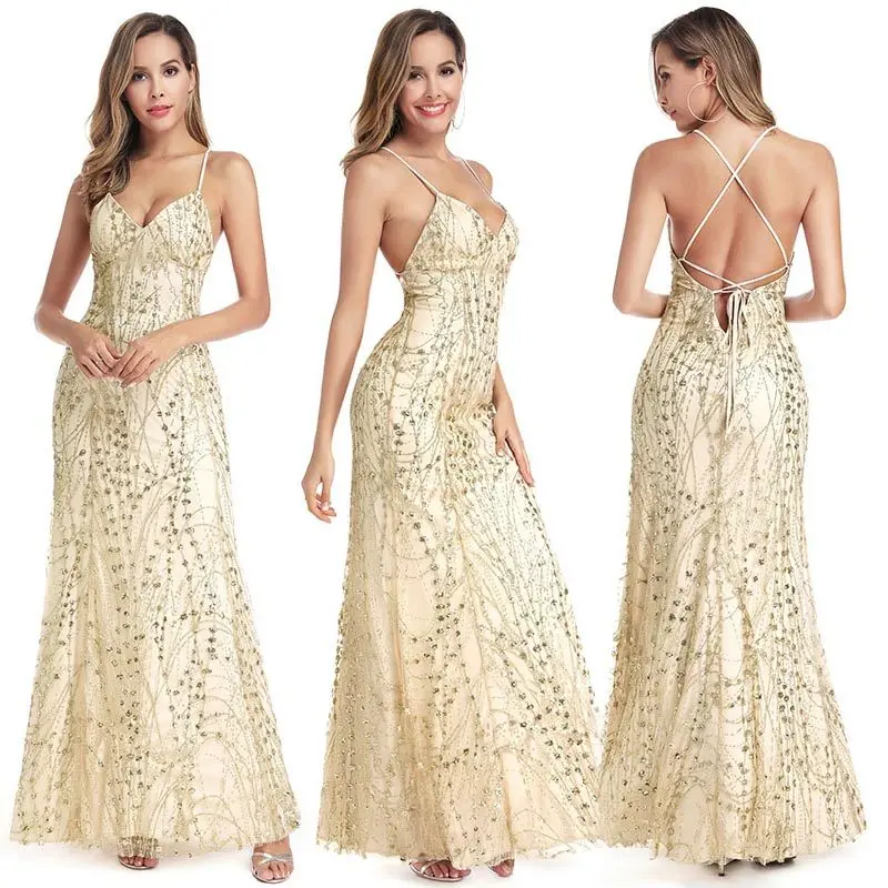 Элегантные женские макси платья с длинным глубоким v-образным вырезом русалка
