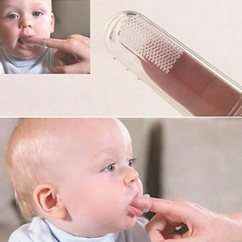 Cepillo de dientes de silicona suave para beb&eacute; reci&eacute;n nacido, cepillos de dientes de seguridad para beb&eacute;, Biter con herramientas de limpieza de dientes suaves para beb&eacute;-5