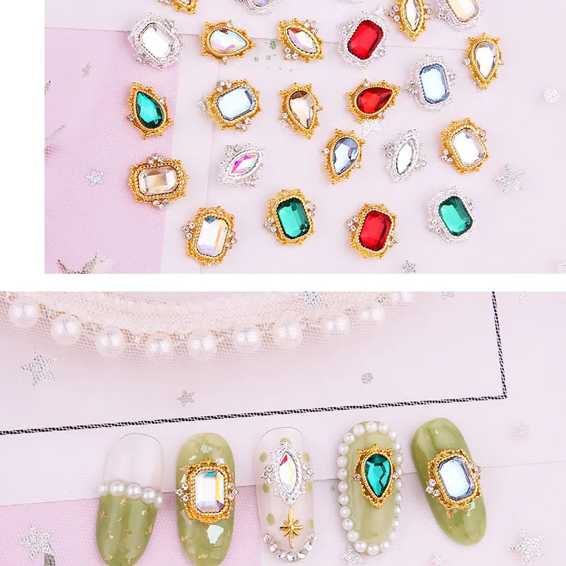 10 шт. AB Хрустальные стеклянные Роскошные 3D украшения для дизайна ногтей Стразы