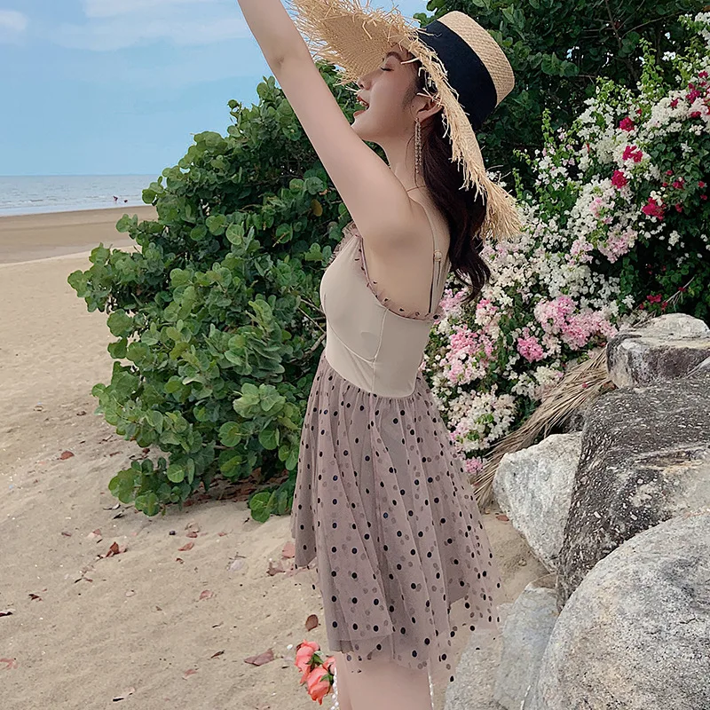 Новинка 2020 стильный купальный костюм Женская юбка с разрезом боксеры шифоновый