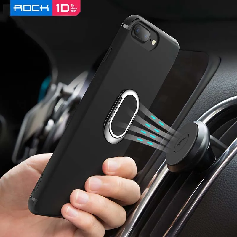 ROCK магнитный автомобильный держатель мягкий чехол из ТПУ с кольцом-подставкой