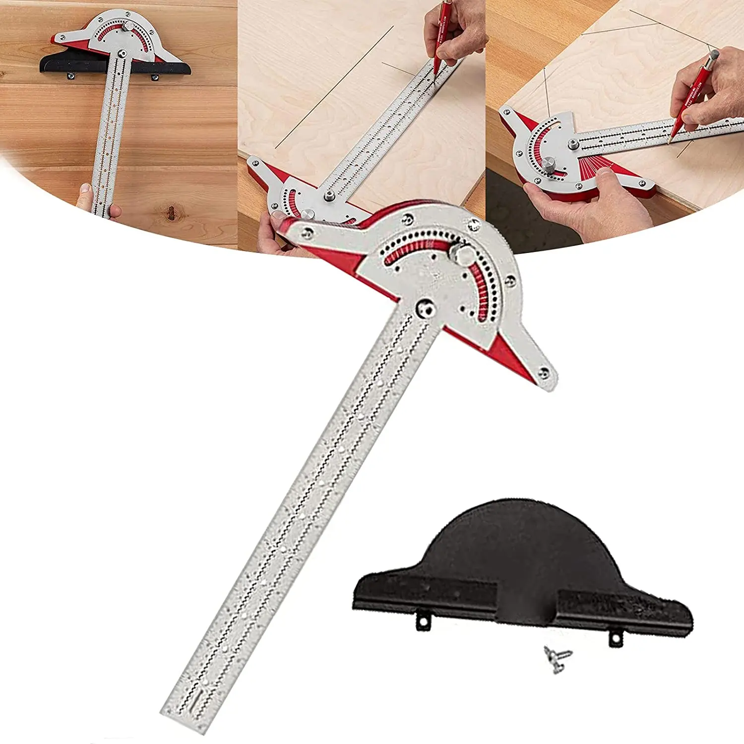 

10/15 Inch Woodworkers Edge Ruler Angle Measuring Tool Woodworking Design Ruler for Baseboard Crafts Stationery Geometry